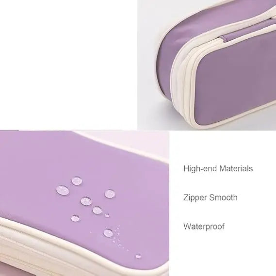 Kawaii Pencil Case Large Capacity Pen Bag Double Layer for Students Pouch Holder Box Office Stationery Back to School Supplies ALPENZO