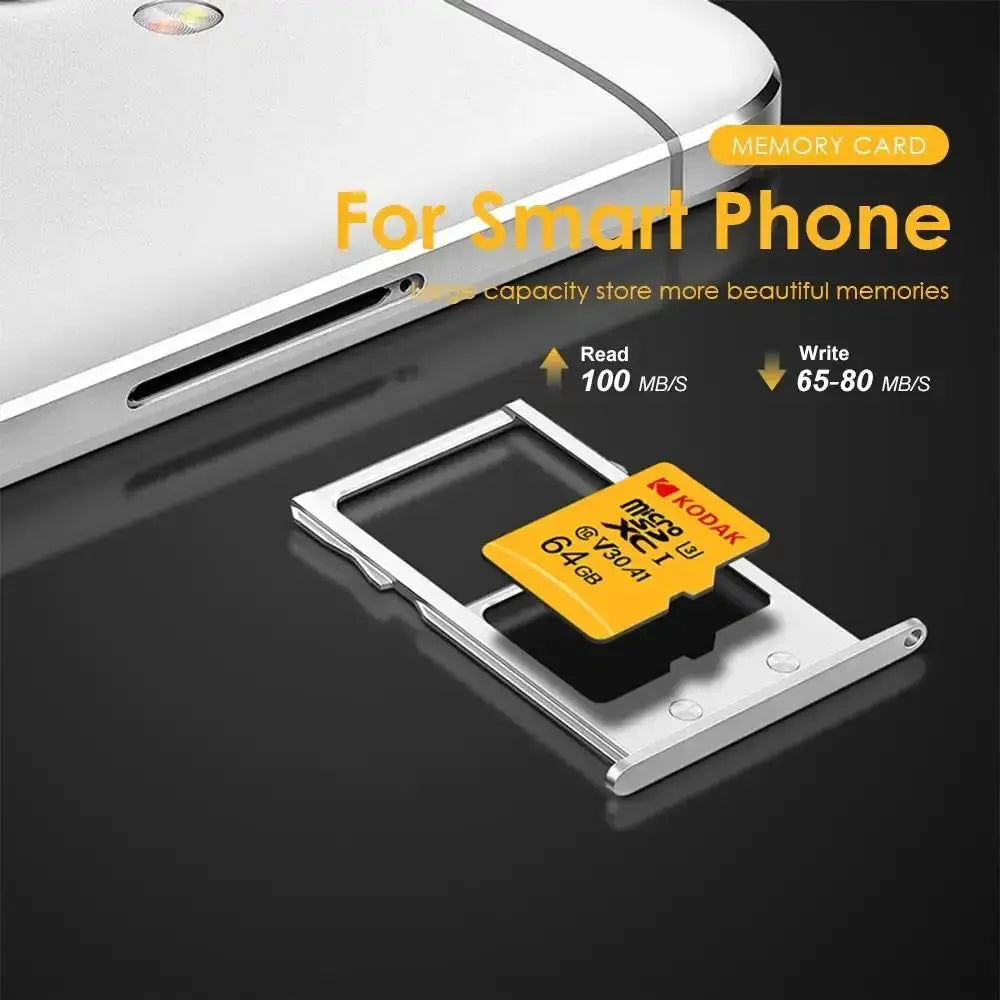KODAK Micro SD Card Driving Recorder 64GB Memory Card For Mobile Phone PC Earphone Speaker HD Camera - ALPENZO
