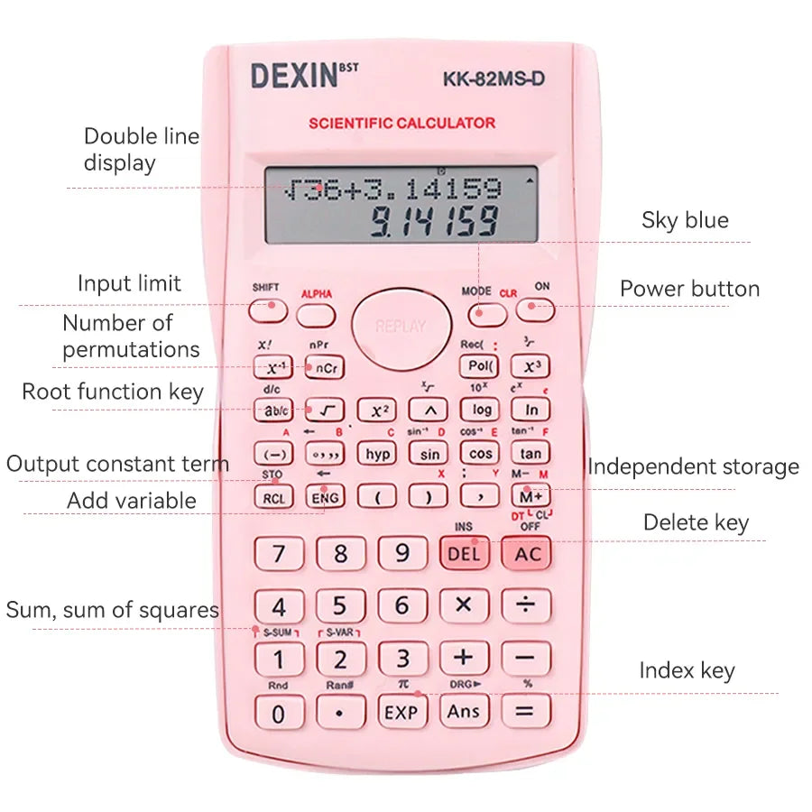 Multifunctional Scientific Calculator Student Simple Portable Big Screen Function Calculator Stationery School Office Supplies ALPENZO