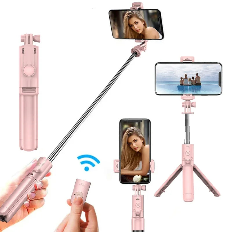 Wireless Selfie Stick Tripod Stand with Detachable Remote for iPhone Mobile Phone Tiktok Live Streaming - ALPENZO