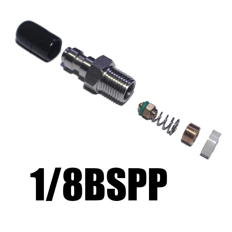HPA Air Quick Disconnect Male Female Adaptor 8mm Fill Nipple High Pressure 1/8NPT 1/8BSP M10*1 M8*1 Stainless Steel
