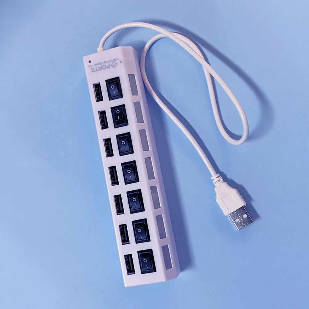 USB Hub Splitter With Individual Switch USB 4/7 Port Splitter Individual Switch USB Adapter Hub Multi-Port Socket Powered ON/OFF - ALPENZO