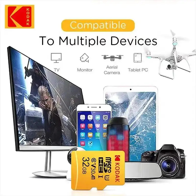 Kodak Micro SD Card Mini SD Class10 32GB 64GB 128GB 256GB High Speed Write Super Compatibility Phone Camera Meomory Card - ALPENZO