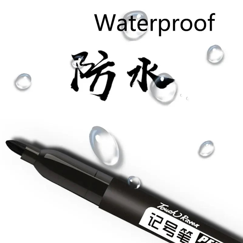 Permanent Marker Pen Drawing Markers Black Blue Red Waterproof Ink Sketch Pens Stationery Art School Supplies For Glass Metal ALPENZO