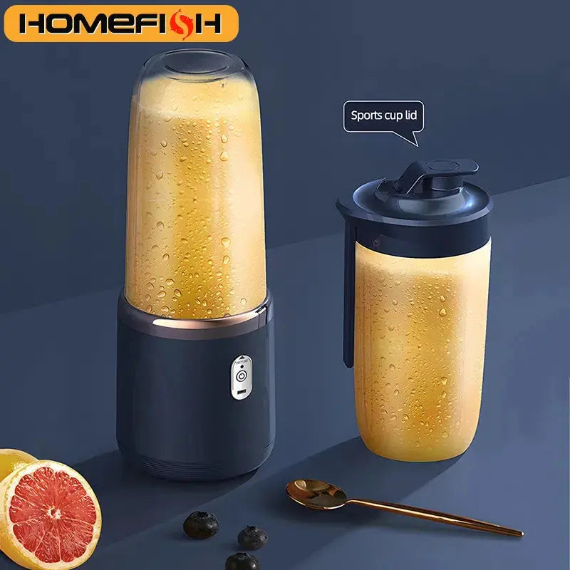 Portable Juicer Blender 400ml Electric Fruit Juicer USB Charging Lemon Orange Fruit Juicing Cup Smoothie Blender Machine 2cups - ALPENZO
