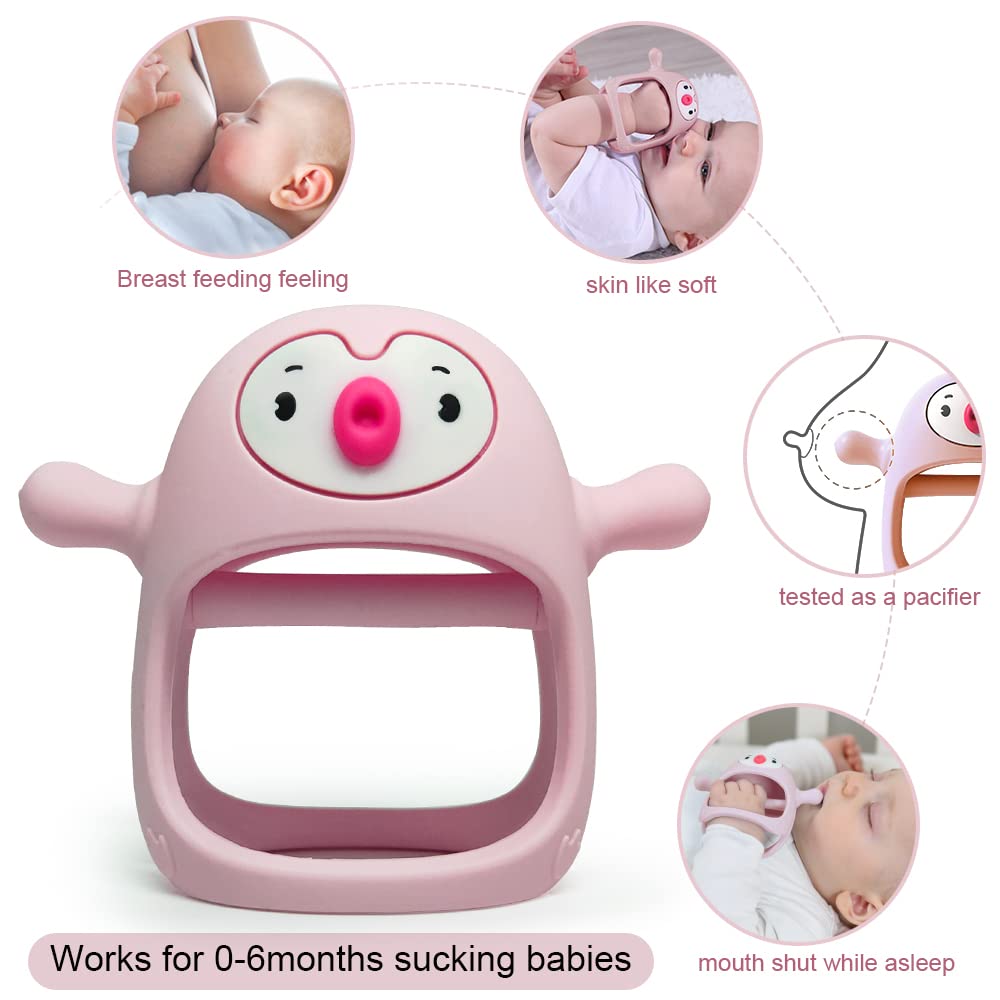 Never Drop Silicone Teething Toys for Babies,Infant Hand Teether Pacifiers Breastfeeding Babies, Teethers Toy For New Born ALPENZO