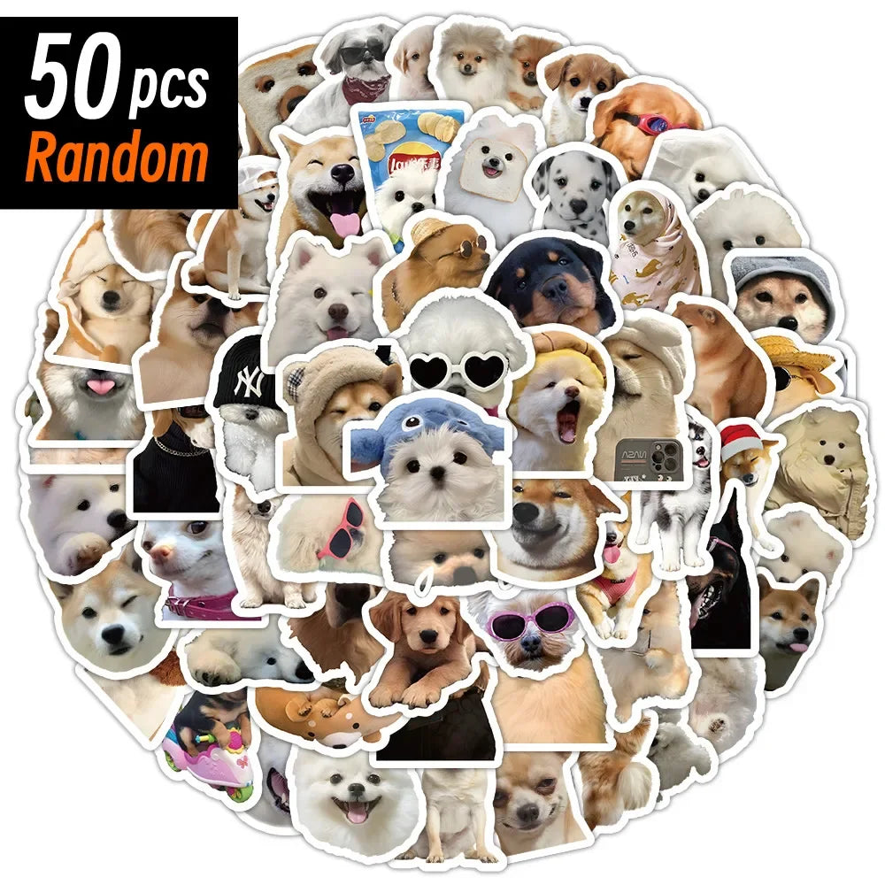 10/50/100pcs Funny Dog Stickers Cartoon Cute Decals Toy Stationery Guitar Phone Bicycle Laptop Luggage Car Graffiti Kids Sticker ALPENZO