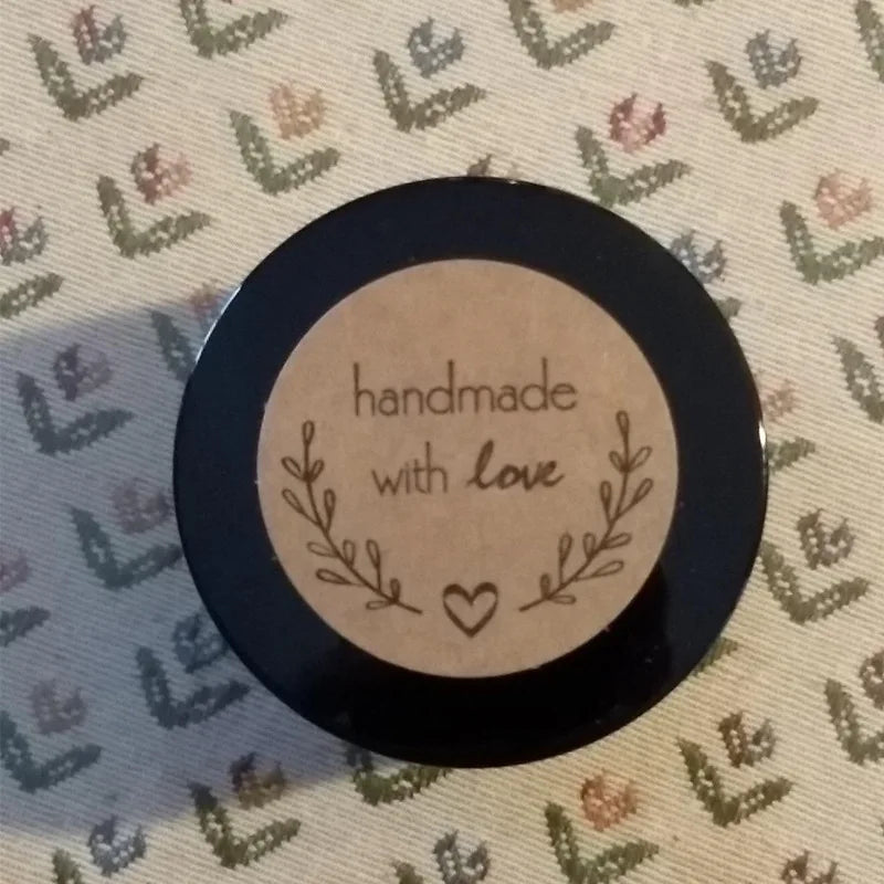100-500pcs 1inch Vintage Kraft Paper Handmade With Love Stickers for Package Thank You Stationery Adhesive Labels Baking Seals ALPENZO
