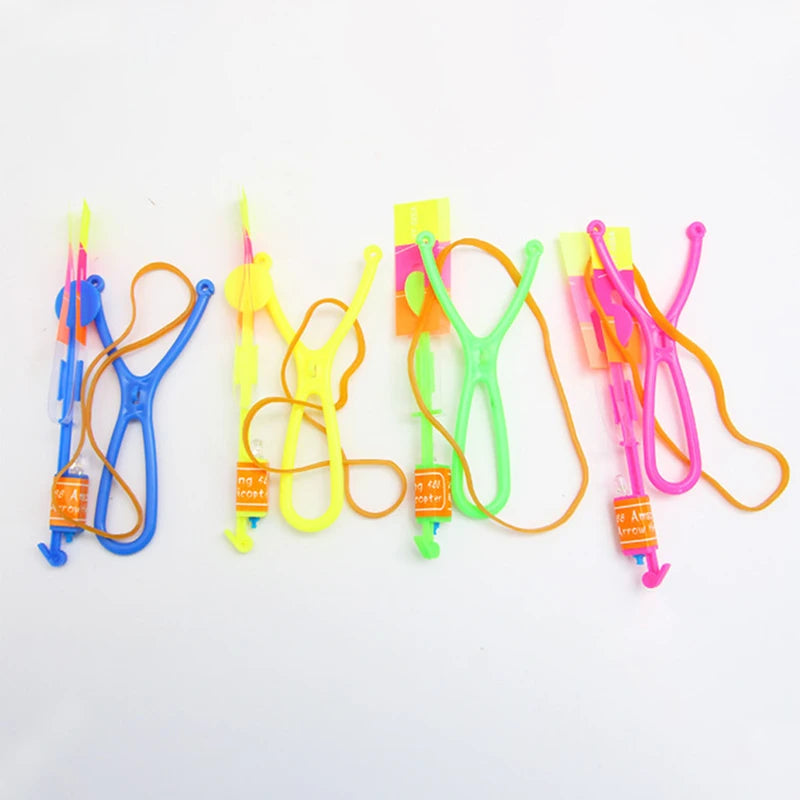 Amazing Light Toy Arrow LED Light Toys Outdoor Party Fun Gift Rubber Band Catapult Glow In The Dark Rocket Helicopter Flying Toy ALPENZO