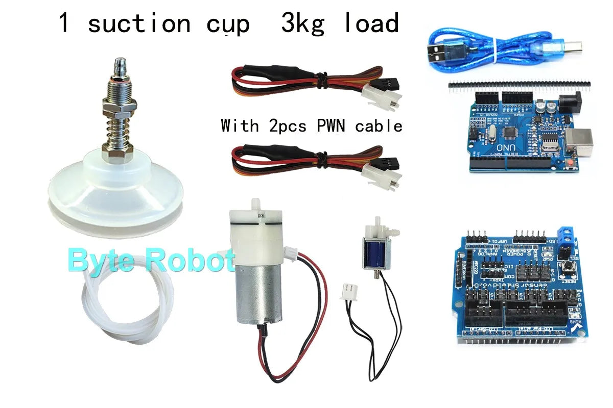 0.3/1/3/6/10/20kg Mechanical Arm Vacuum Pump Suction Cup with PWN Control Switch Sucker for Robot Arm UNO R3 Programmable Robot ALPENZO