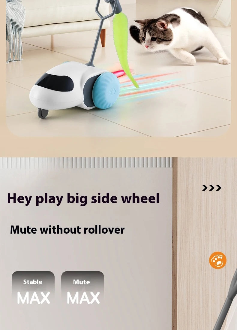 Smart Interactive Cat Toy Car Auto-Running Pet Vehicle with Obstacle Detection Durable for Indoor Cats Play - ALPENZO
