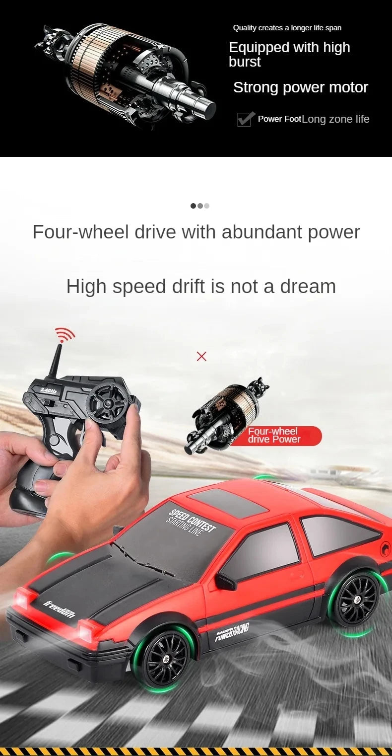 2.4G High speed Drift Rc Car 4WD Remote Control AE86 Model GTRPRO Vehicle Car RC Racing Cars Toy for Children Christmas Gifts ALPENZO