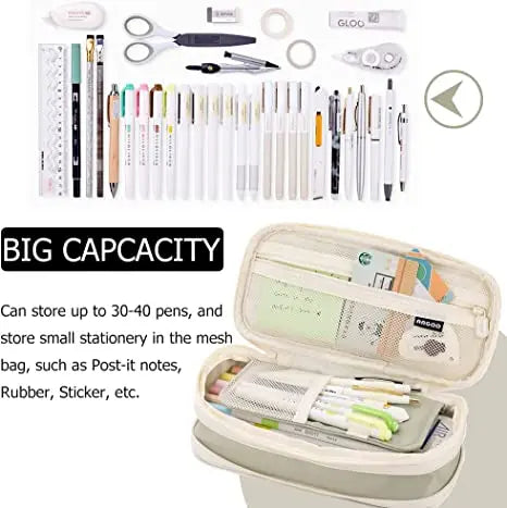 Kawaii Pencil Case Large Capacity Pen Bag Double Layer for Students Pouch Holder Box Office Stationery Back to School Supplies ALPENZO