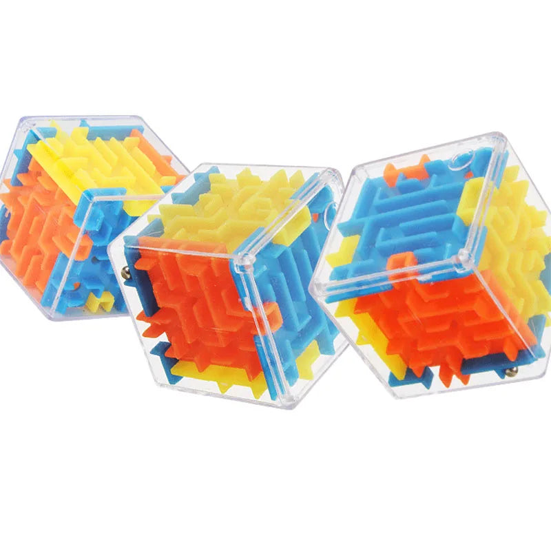 Mini 3D Maze Magic Cube Six-sided Transparent Puzzle Speed Cube Rolling Ball Cubes Maze Toys For Children Stress Reliever Toys ALPENZO