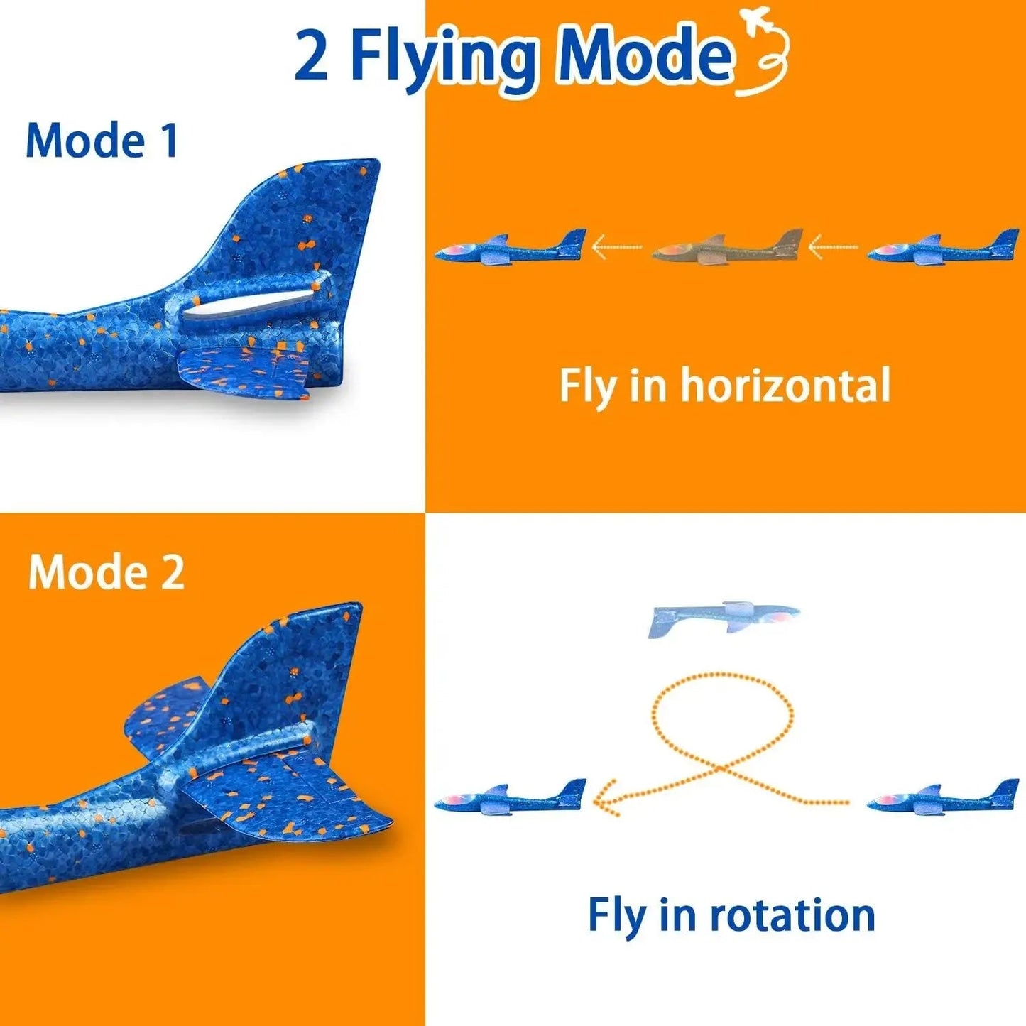 Large Foam Plane Glider Hand Throw Airplane Inertial EPP Bubble Planes Outdoor Launch Kids Toys for Children Boys Gift ALPENZO