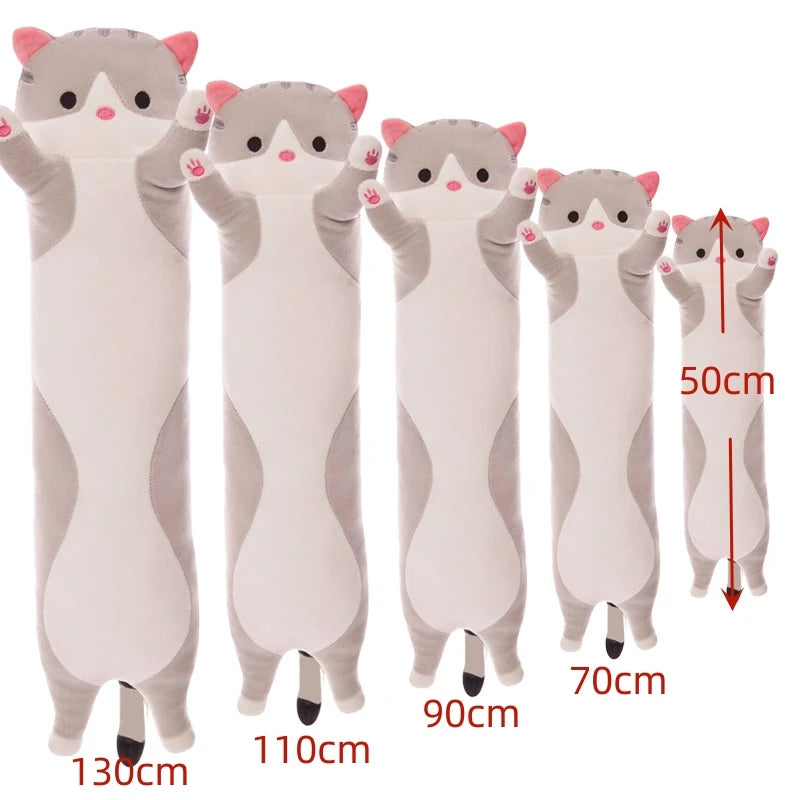 50-70cm Long Cat Plush Toys Cute Animal Cat Creative Long Soft Toys Office Break Nap Sleeping Pillow Stuffed Gift Doll For Kids ALPENZO
