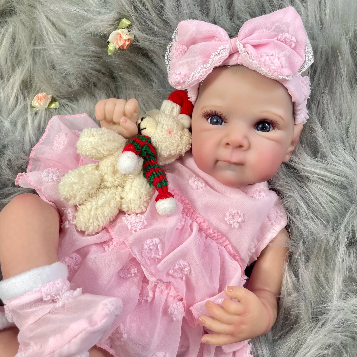 Two Options 18-19 Inch Reborn Baby Doll Girl Bettie Face Newborn Vinyl or Cloth 3D Skin Visible Veins Handmade Christmas Gift ALPENZO