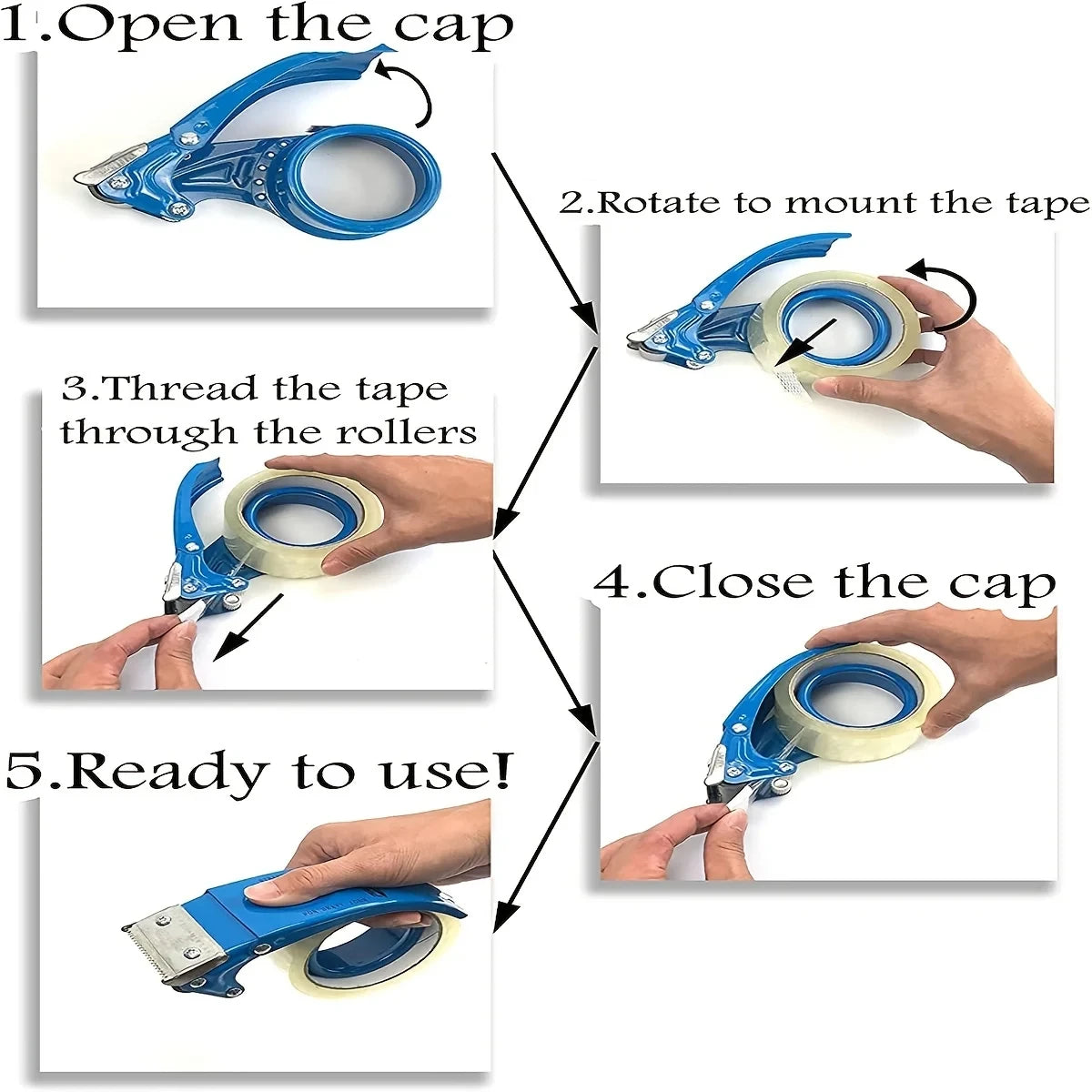 Heavy Duty Shipping Tape Dispenser,Reusable, Replaceable, Eco-Friendly Master Piece Dispenser for Pros with Patented 10° Sloped ALPENZO