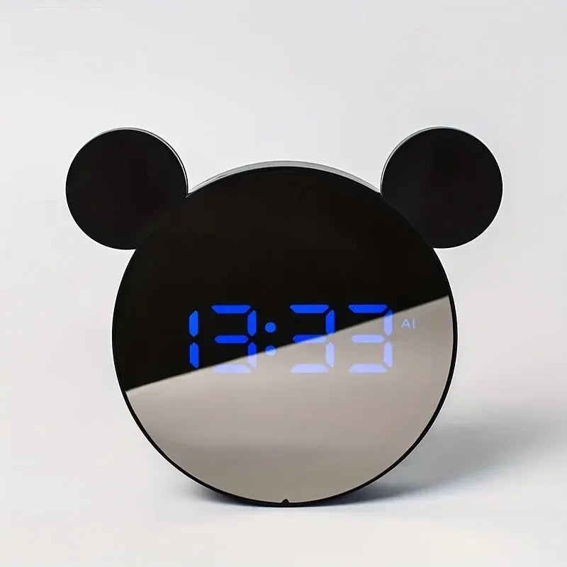 1 Set Mini Mouse Electronic Gift Clock Bedside Decoration Shipped with USB Charging Cable Snooze Digital Alarm Clock LED Clock ALPENZO