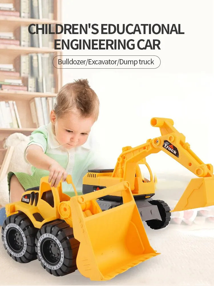 Excavator Dump Truck Model Toy Engineering Vehicle Set .Construction Fleet Toddler Early Education Construction Vehicles Toys ALPENZO