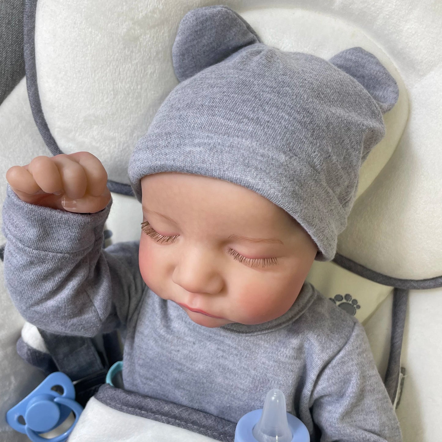 46CM Reborn Baby Doll Levi Mixed Silicone Vinyl Or Cloth Doll Finished 3D Painted Skin Veins Art Collection Doll Gift For Girls ALPENZO