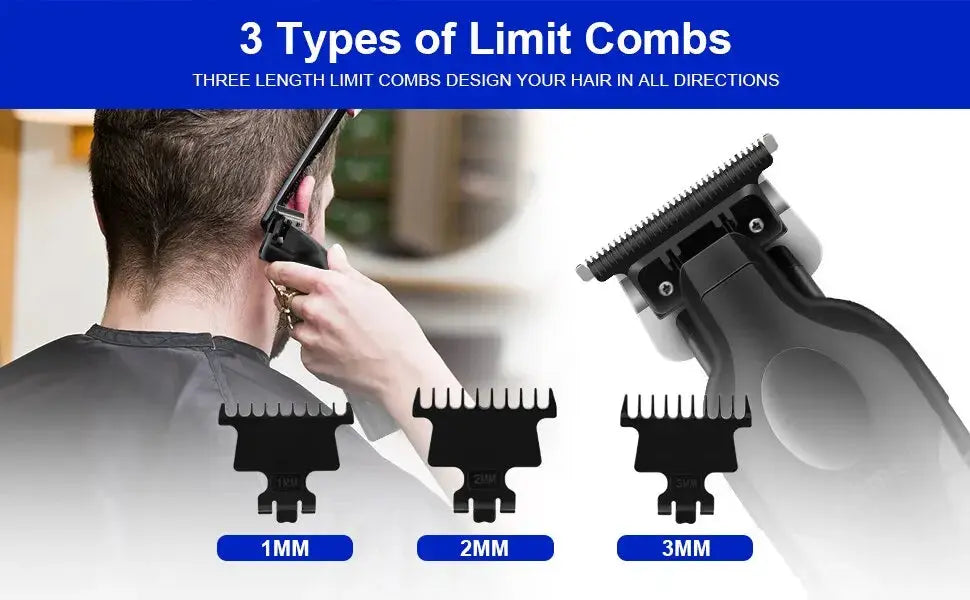 KEMEI Black Hair Clippers for Men Cordless Clippers for Hair Cutting Professional Barber Clippers USB Rechargeable Wireless Hair - ALPENZO