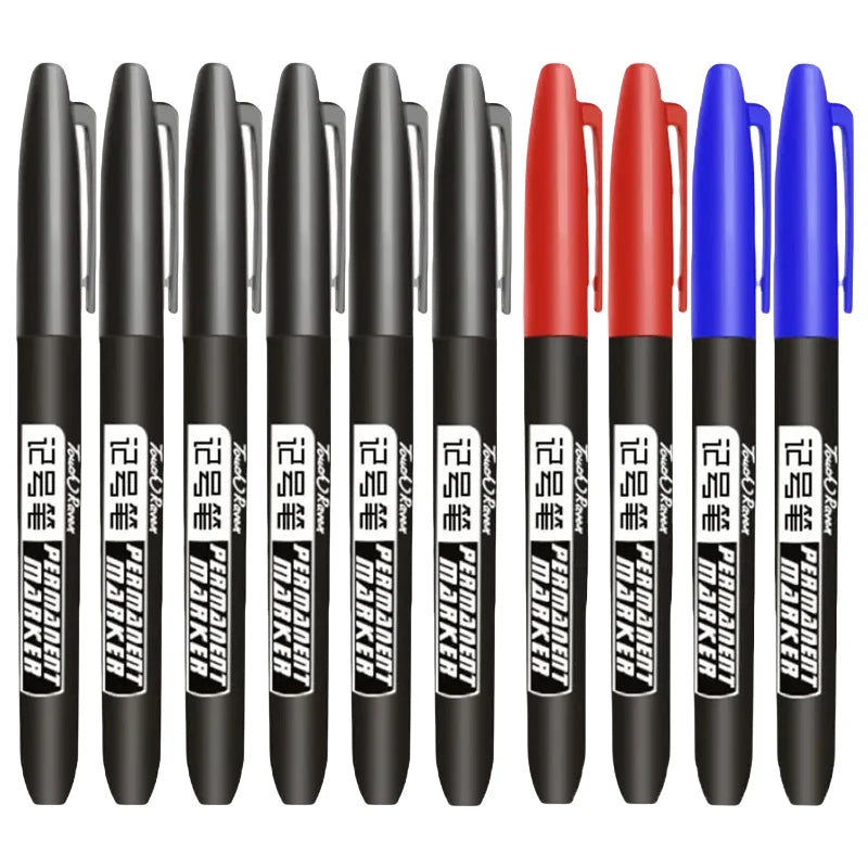 Permanent Marker Pen Drawing Markers Black Blue Red Waterproof Ink Sketch Pens Stationery Art School Supplies For Glass Metal ALPENZO