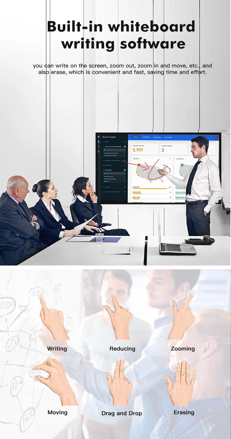 TouchWo 32 43 55 65" Interactive Whiteboard Touchscreen Monitor,All-in-One Touch Computer Smart Board For Office Classroom - ALPENZO