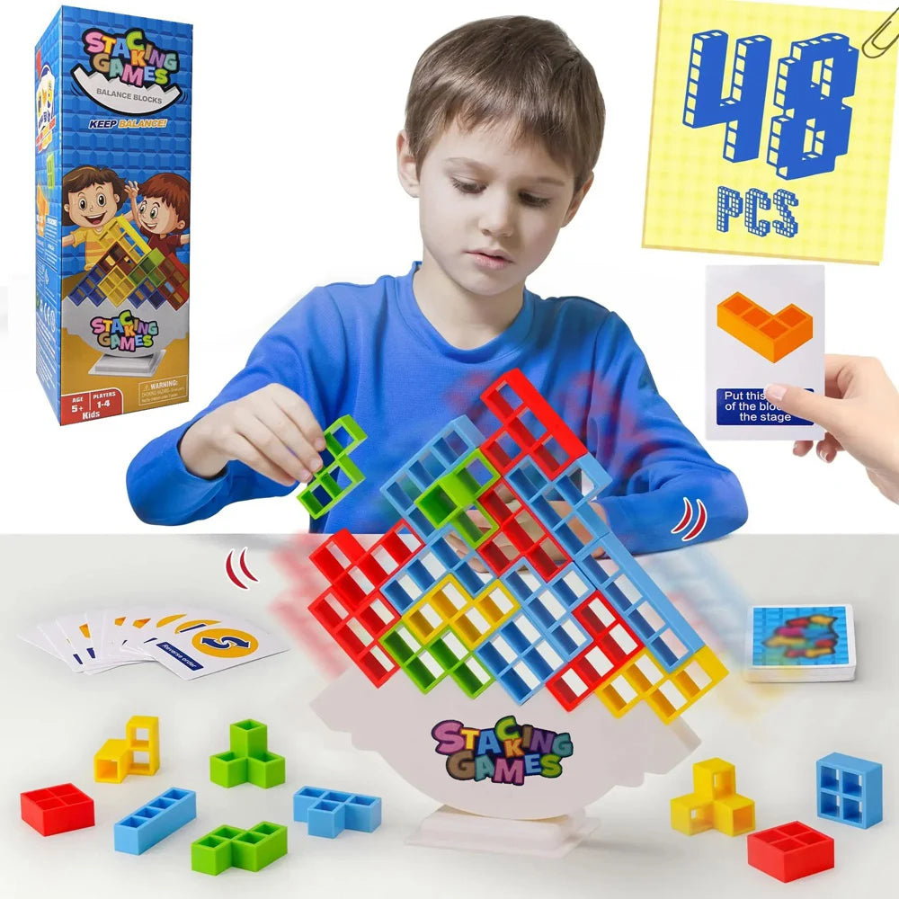 Building Block Brick Toy Balance Stacked Tetra Tower Game Swing High Russian Building Blocks Stack Kid Desktop Toy ALPENZO