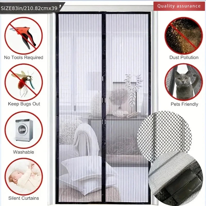 Summer Anti-mosquito Magnetic Screen Door Curtain Net Anti-insect And Fly Partition Curtain Net Automatic Closing Screen Window - ALPENZO