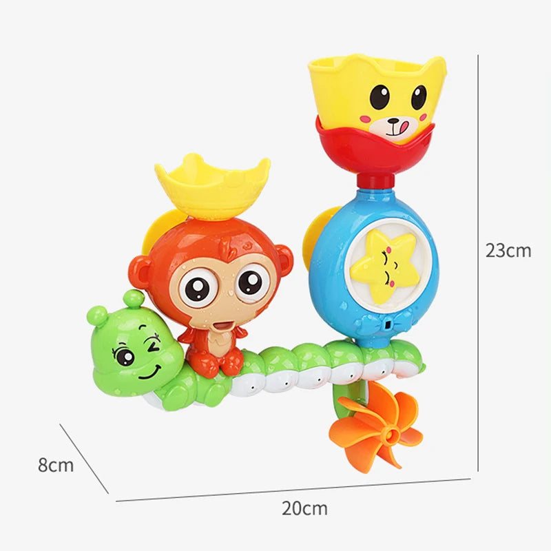 QWZ Baby Cartoon Monkey Classic Shower Bath Toy Animal Sprinkle Bathroom Swimming Bathing Shower Educational Toys For Kid Gift ALPENZO