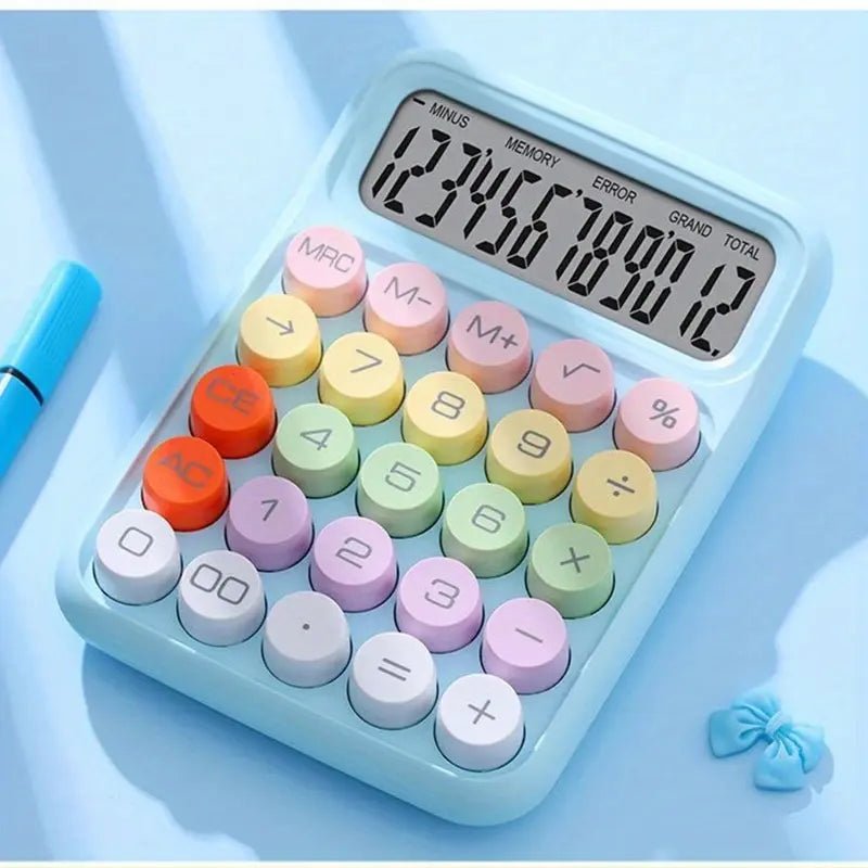 1pc Keyboard Calculator Office 12-digit Mechanical Calculator Cute Candy Color Calculator Desktop Stationery ALPENZO