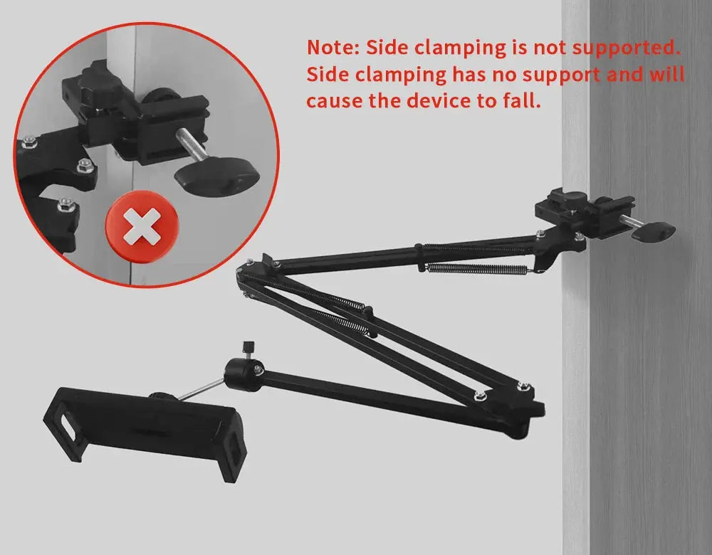 Universal Tablet Stand Clip Lazy Bracket Flexible Articulating Aluminum Arm Phone Mount Tablet Holder For All 4-11 Inch Device - ALPENZO
