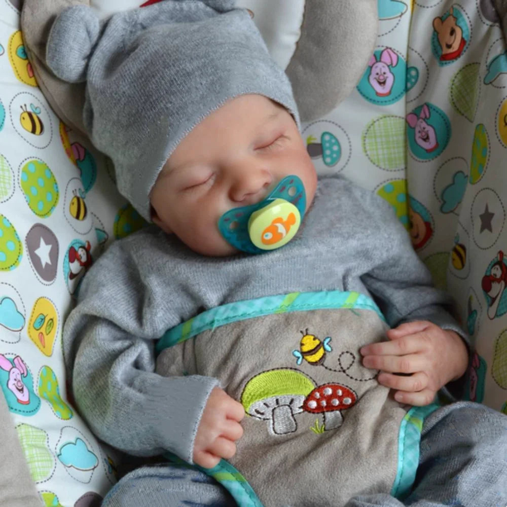 46CM Reborn Baby Doll Levi Mixed Silicone Vinyl Or Cloth Doll Finished 3D Painted Skin Veins Art Collection Doll Gift For Girls ALPENZO