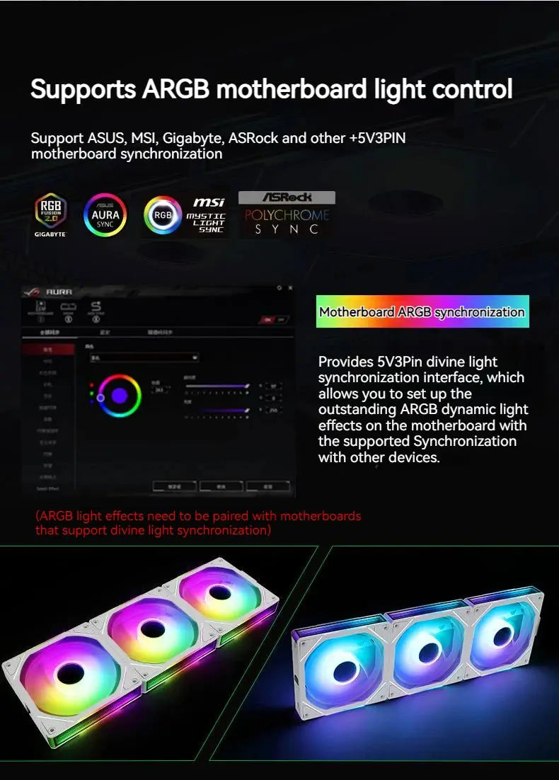 TEUCER JM-1 Computer Case Fan ARGB Mirror Cycle Light Effect 120mm 4Pin PWM PC Cooling Fan Low Noise Water Cooling Ventilador - ALPENZO
