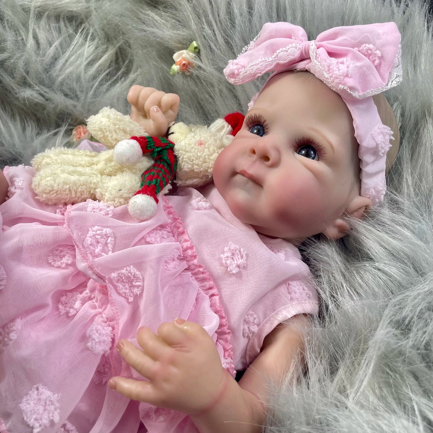 Two Options 18-19 Inch Reborn Baby Doll Girl Bettie Face Newborn Vinyl or Cloth 3D Skin Visible Veins Handmade Christmas Gift ALPENZO