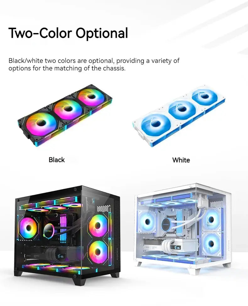 TEUCER JM-1 Computer Case Fan ARGB Mirror Cycle Light Effect 120mm 4Pin PWM PC Cooling Fan Low Noise Water Cooling Ventilador - ALPENZO