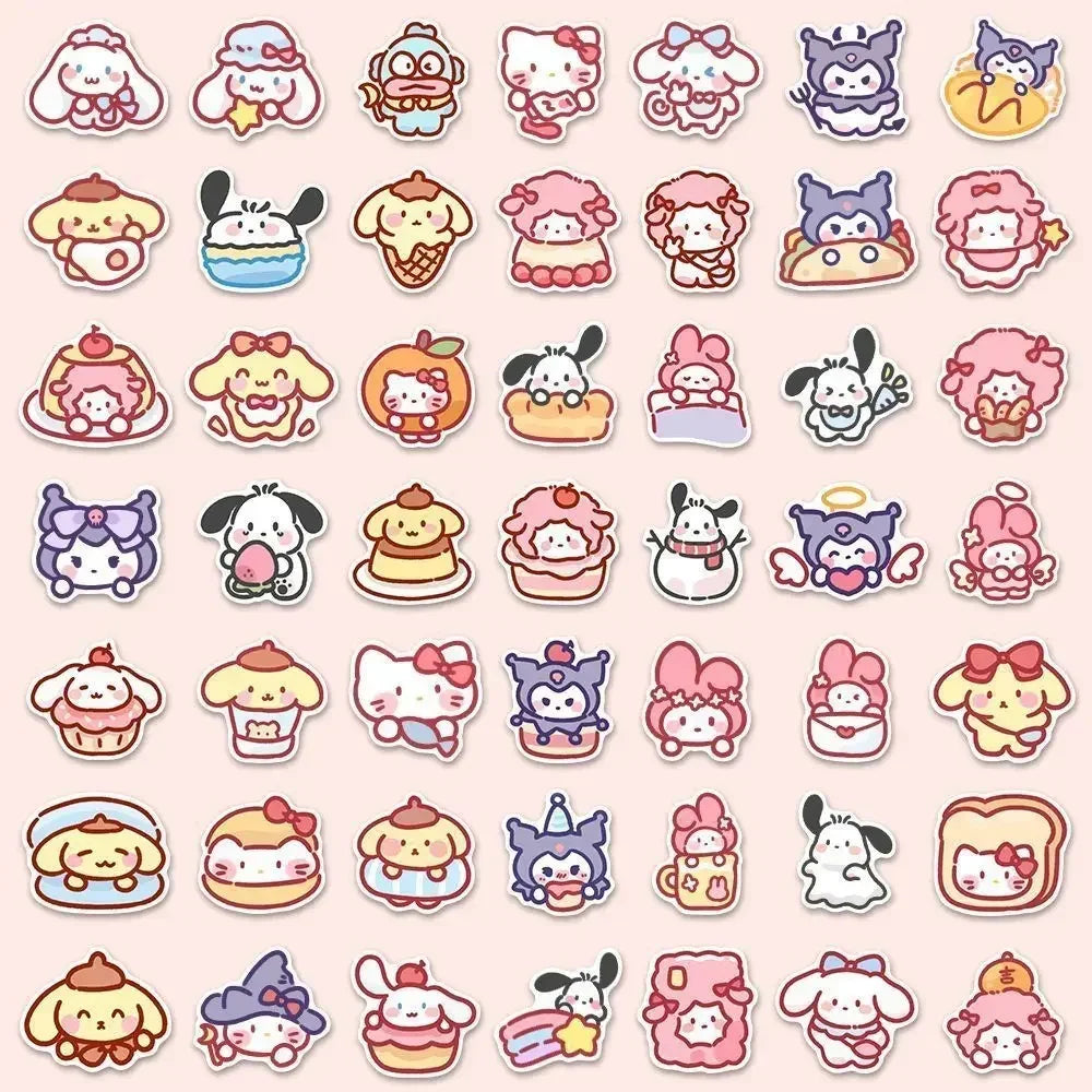 100PCS Cute Cartoon Sanrio Stickers My Melody Kuromi Handbag Decoration Stickers Cinnamoroll Children's Gift Sticker Toy Decals ALPENZO