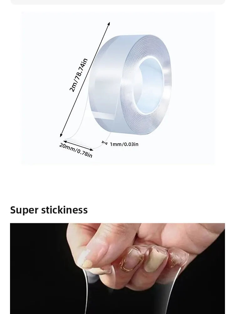 Nano Double Sided Tape Transparent Waterproof Strong Tape Reusable Nano Tape Kitchen Bathroom Home Decoration - ALPENZO