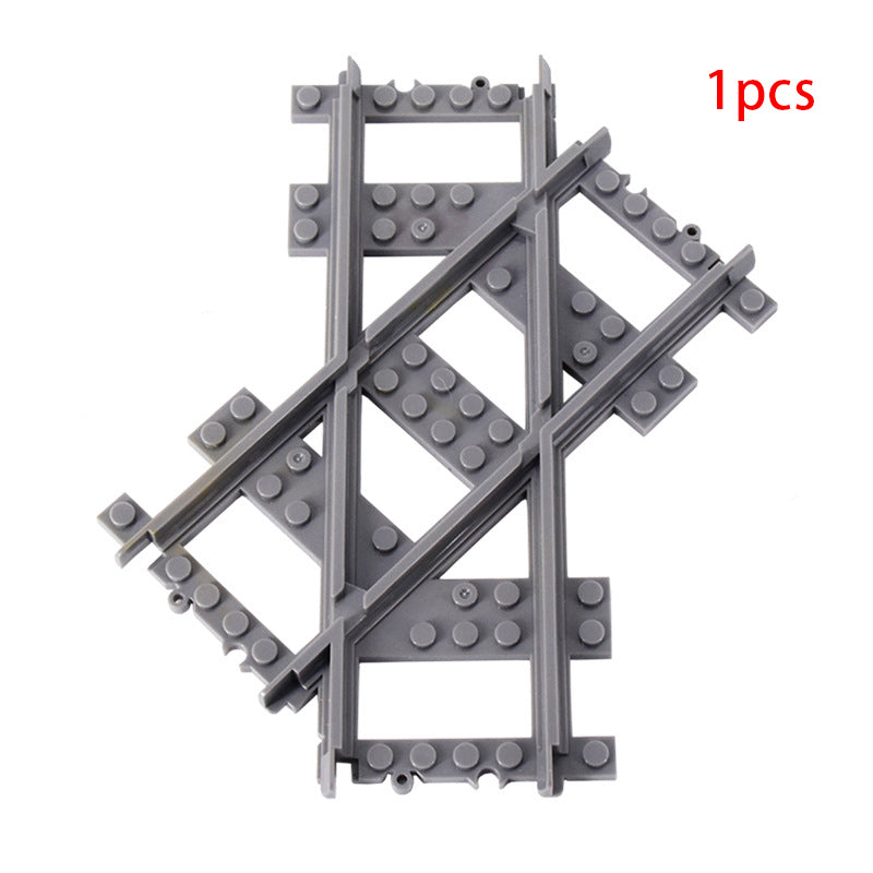 MOC City Train Rail Crossing Flexible Tracks Forked Straight Curved Rails Switch Building Block Bricks Creative DIY Toys ALPENZO