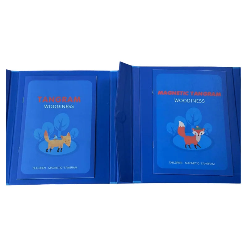 Wooden Jigsaw Magnetic Tangram Puzzle Book Educational Toys For Children Baby Kid Portable Montessori Learning Intelligence ALPENZO