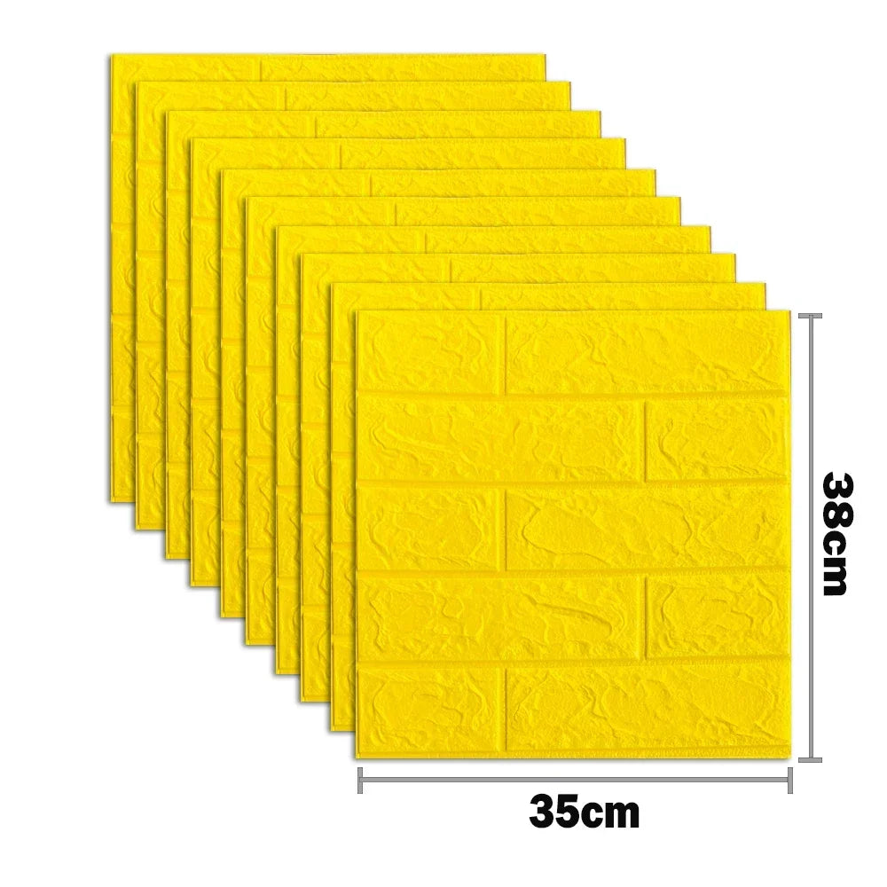 10pcs Self Adhesive Decor 3D Foam Wall Stickers Pane Room Waterproof peel and stick Brick Wallpaper for Interior Decoration - ALPENZO