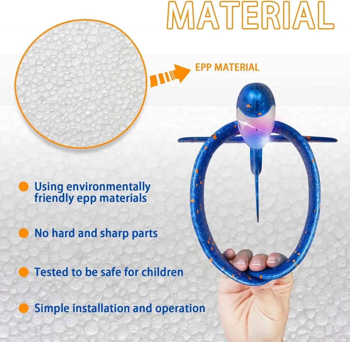 Large Foam Plane Glider Hand Throw Airplane Inertial EPP Bubble Planes Outdoor Launch Kids Toys for Children Boys Gift ALPENZO