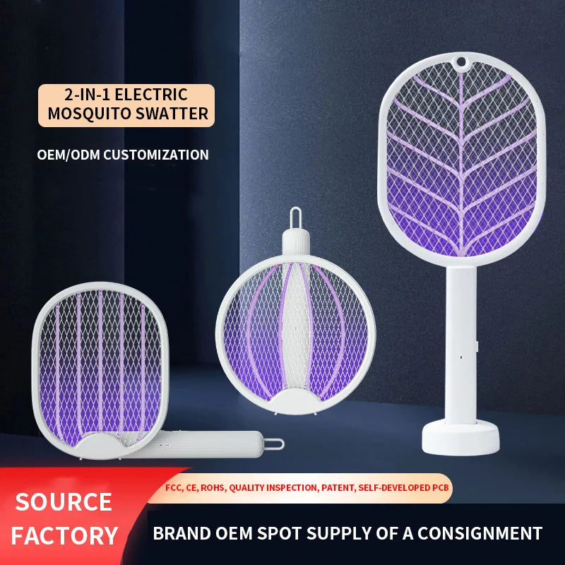 Clearance_Foldable Electric Mosquito Killer Fly Swatter Trap USB Rechargeable Mosquito Racket Insect Killer with UV Light Bug Za - ALPENZO
