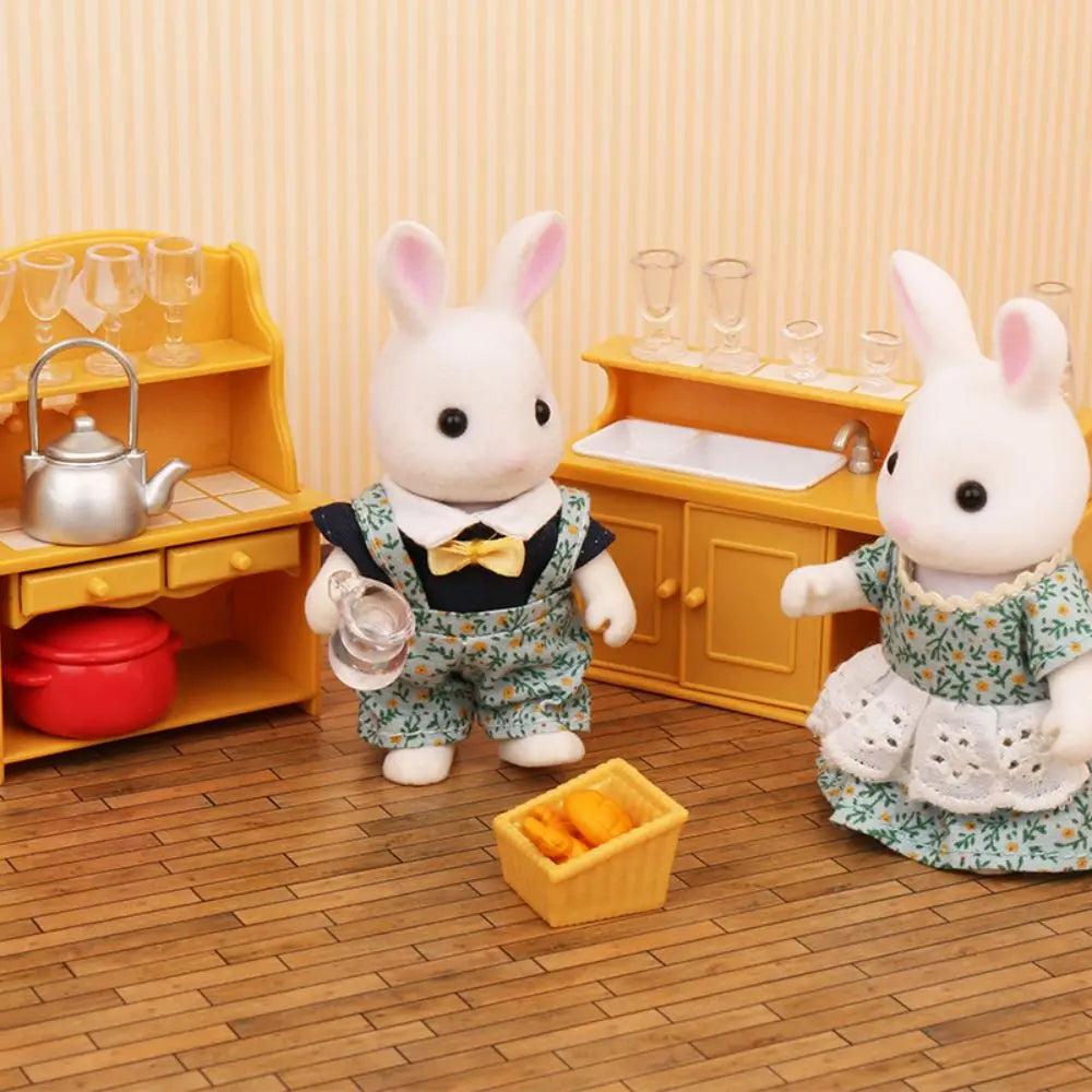 Forest Animal Family Dollhouse Furniture 1/12 Miniature Toys Girl Dolls Accessories Bedroom Bathroom Dollhouse Kit For Dolls ALPENZO