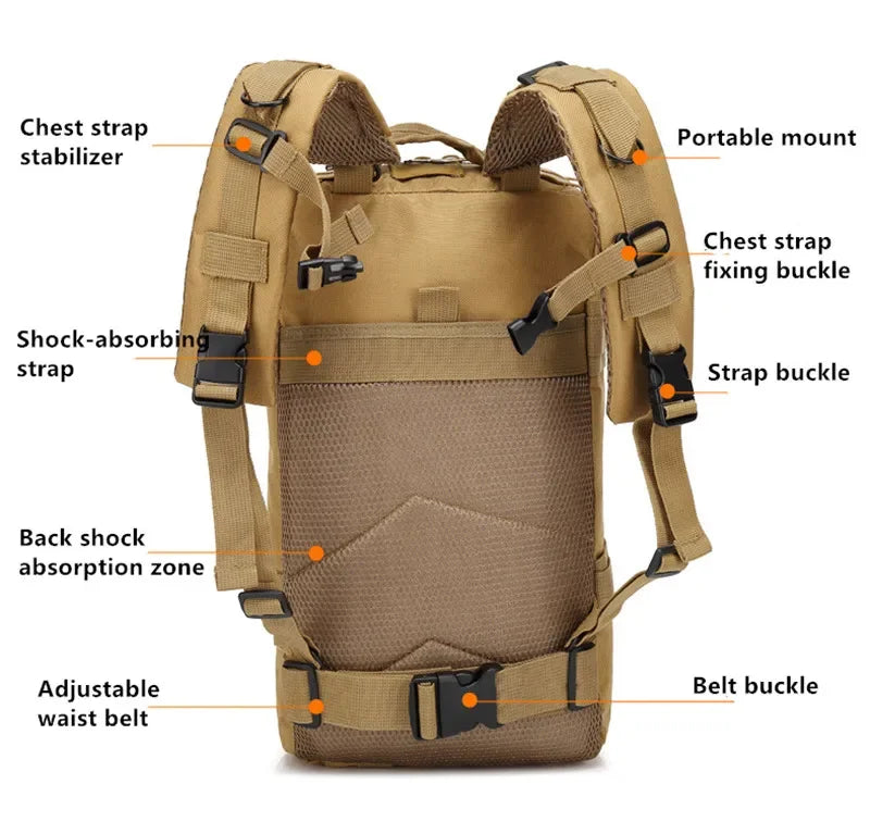 Fishing Tactical Backpack Outdoo Travel Fishing Camouflage Bag Climbing Hunting Backpack Fishing Hiking Nylon 3P Pack Backpack