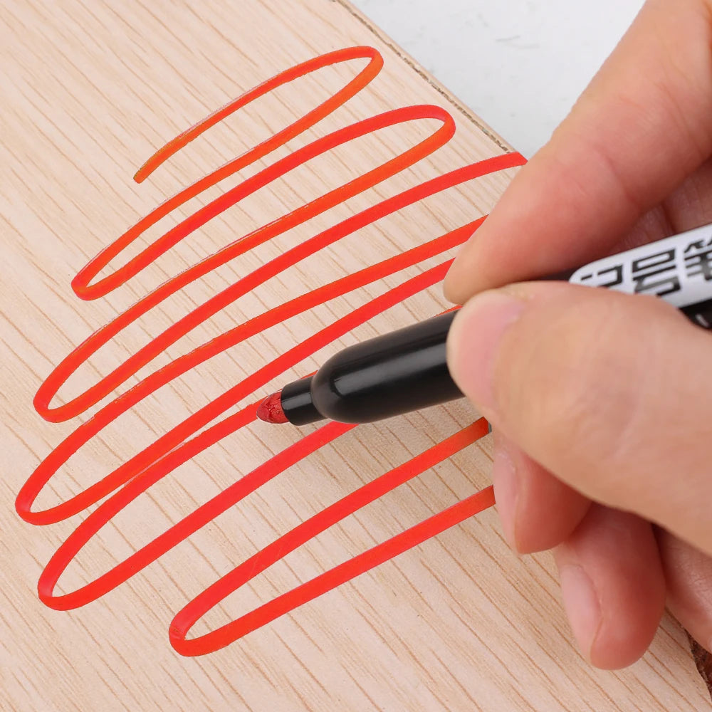 Permanent Marker Pen Drawing Markers Black Blue Red Waterproof Ink Sketch Pens Stationery Art School Supplies For Glass Metal ALPENZO