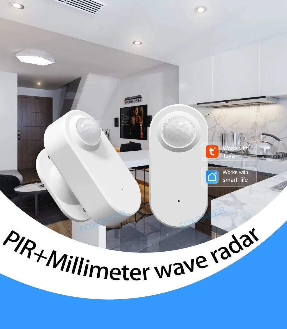Tuya Zigbee Human Presence Detector,Luminance/Distance Detection, Smart PIR Motion Sensor Support Zigbee 2mqtt Home Assistant - ALPENZO