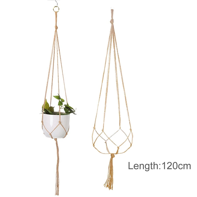 Hanging Plant Handmade Macrame Plant Hanger Flower Pot Planter Hanger Wall Decor Courtyard Garden Hanging Planter Hanging Basket - ALPENZO