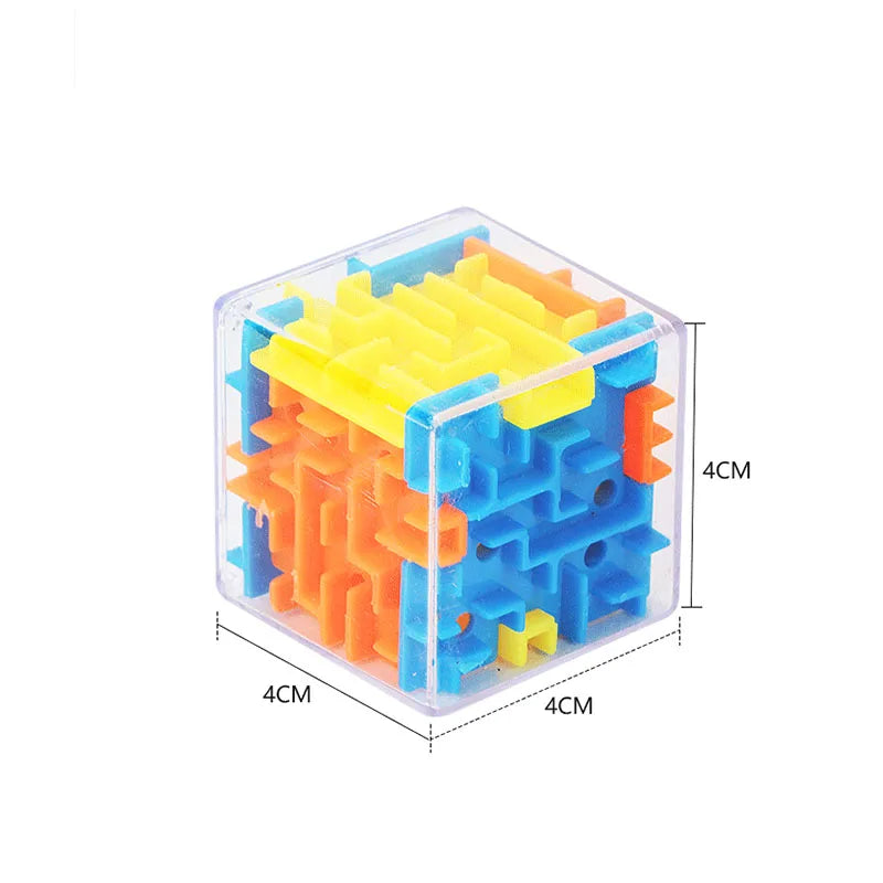 Mini 3D Maze Magic Cube Six-sided Transparent Puzzle Speed Cube Rolling Ball Cubes Maze Toys For Children Stress Reliever Toys ALPENZO